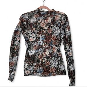Floral Print Long Sleeve Women's Blouse